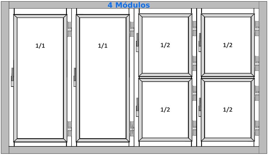 Cámara de puertas 4 módulos